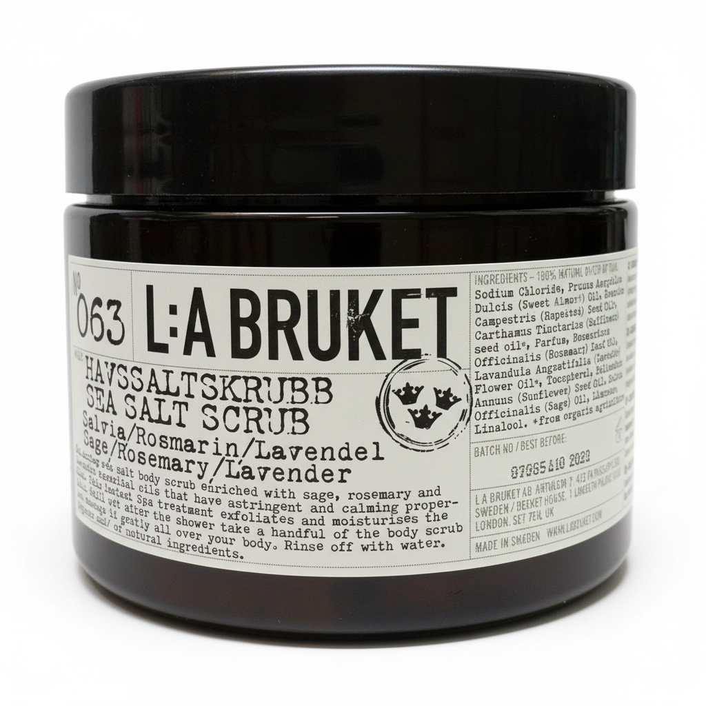 L:A Bruket No. 63 Sage Rosemary Lavender Sea Salt Scrub 420 g-L:A Bruket-Oak Manor Fragrances