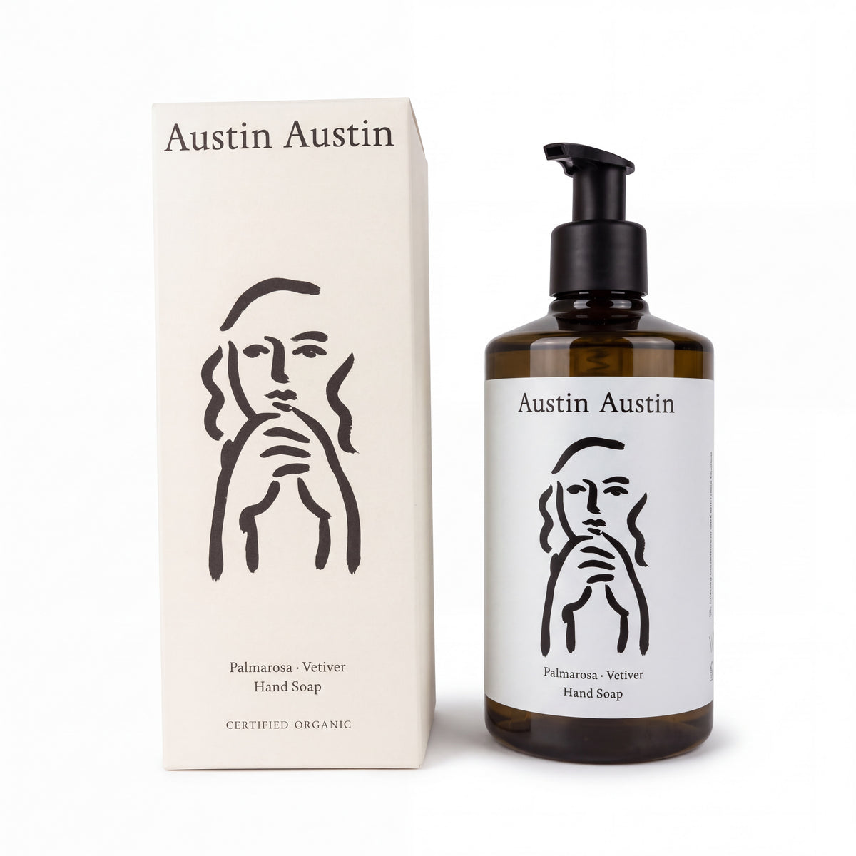 Austin Austin Organic Palmarosa and Vetiver Hand Soap 300 ml-Austin Austin-Oak Manor Fragrances