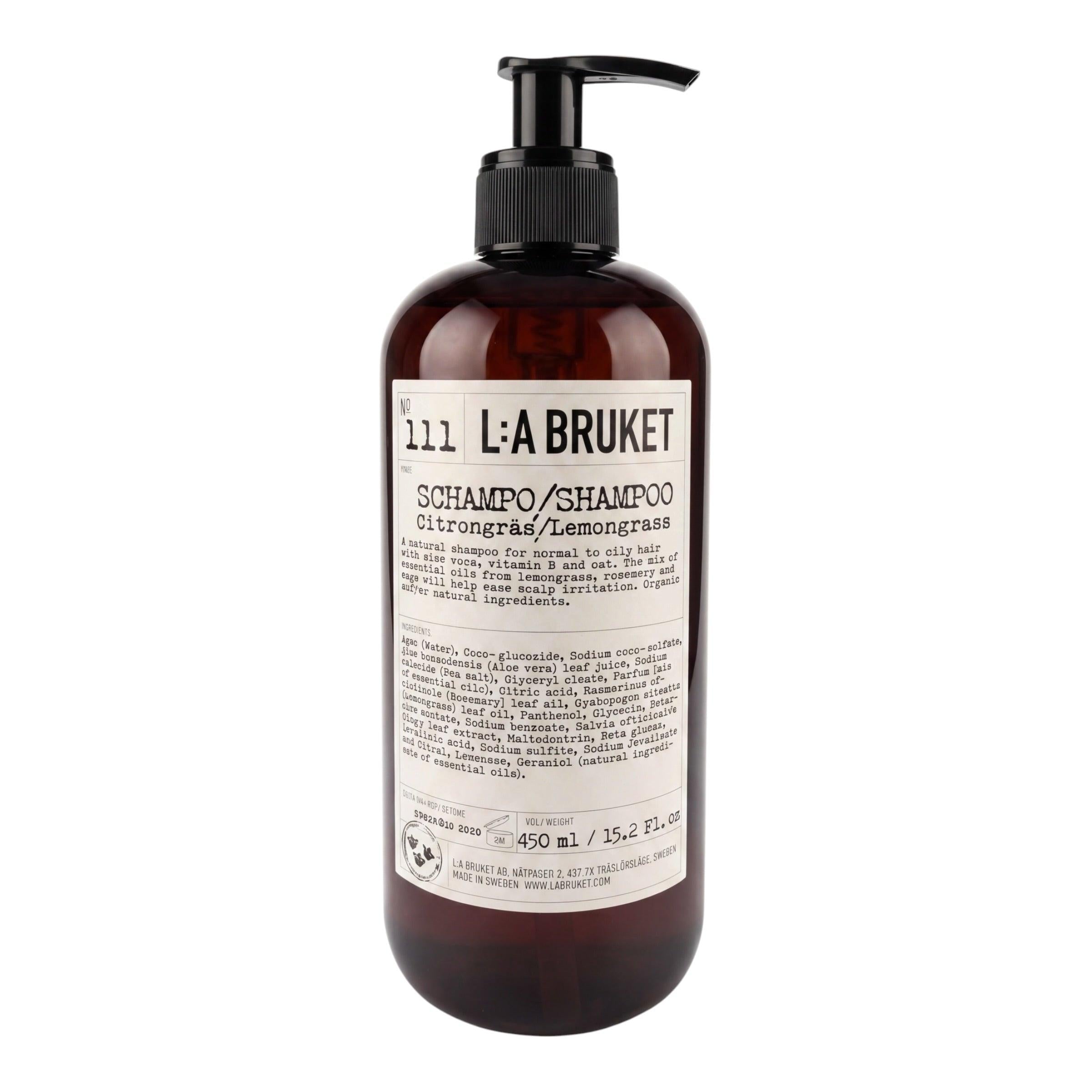 L:A Bruket No. 111 Lemongrass Shampoo 450 ml-L:A Bruket-Oak Manor Fragrances