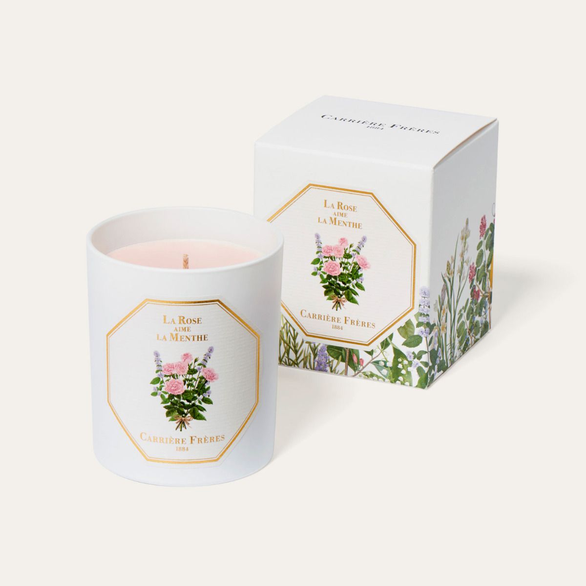 Carriere Freres La Rose aime la Menthe (Rose Mint) Candle 185 g-Carriere Freres-Oak Manor Fragrances