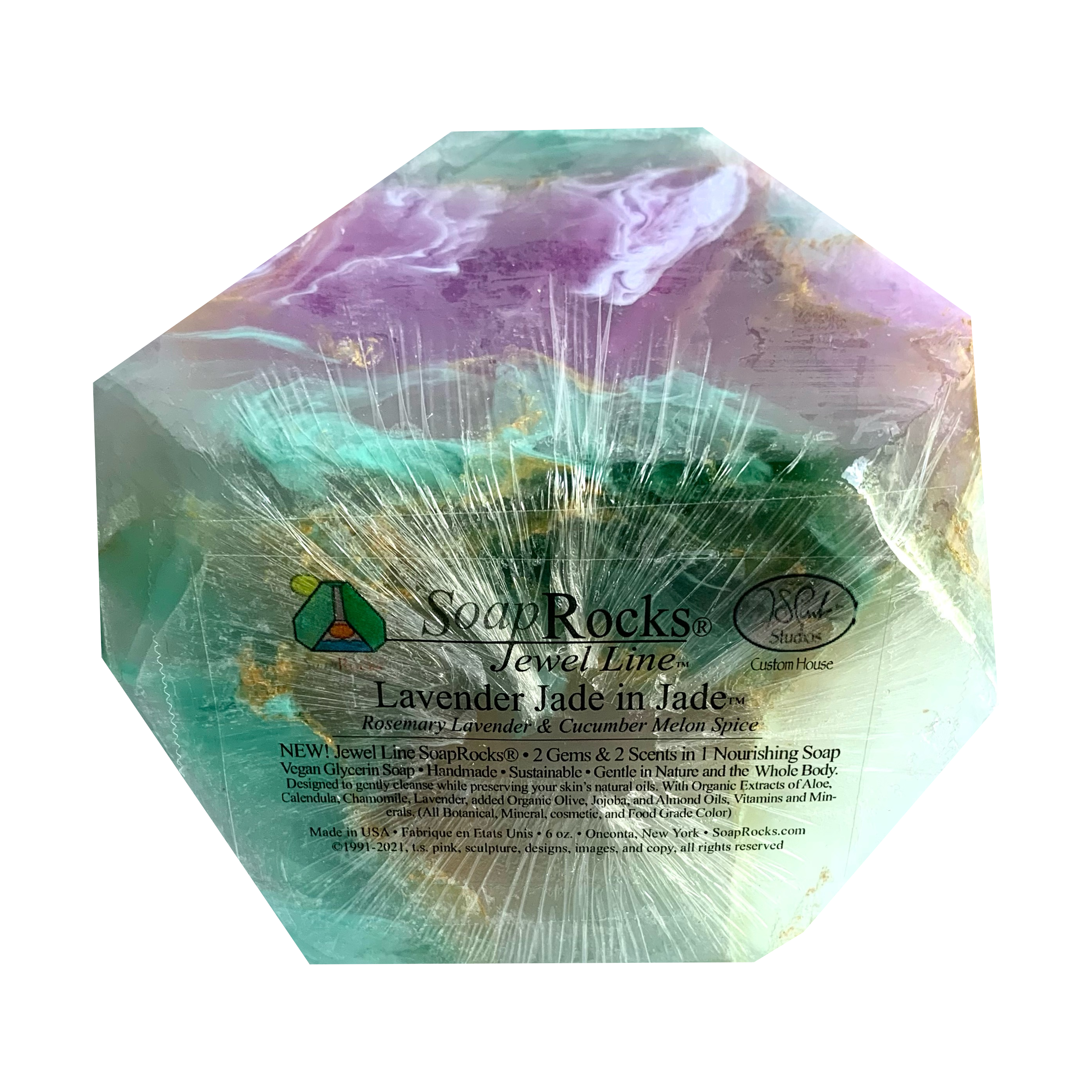 T.S. Pink SoapRocks 6 oz Jewel Collection Lavender Jade in Jade-T.S. Pink SoapRocks-Oak Manor Fragrances