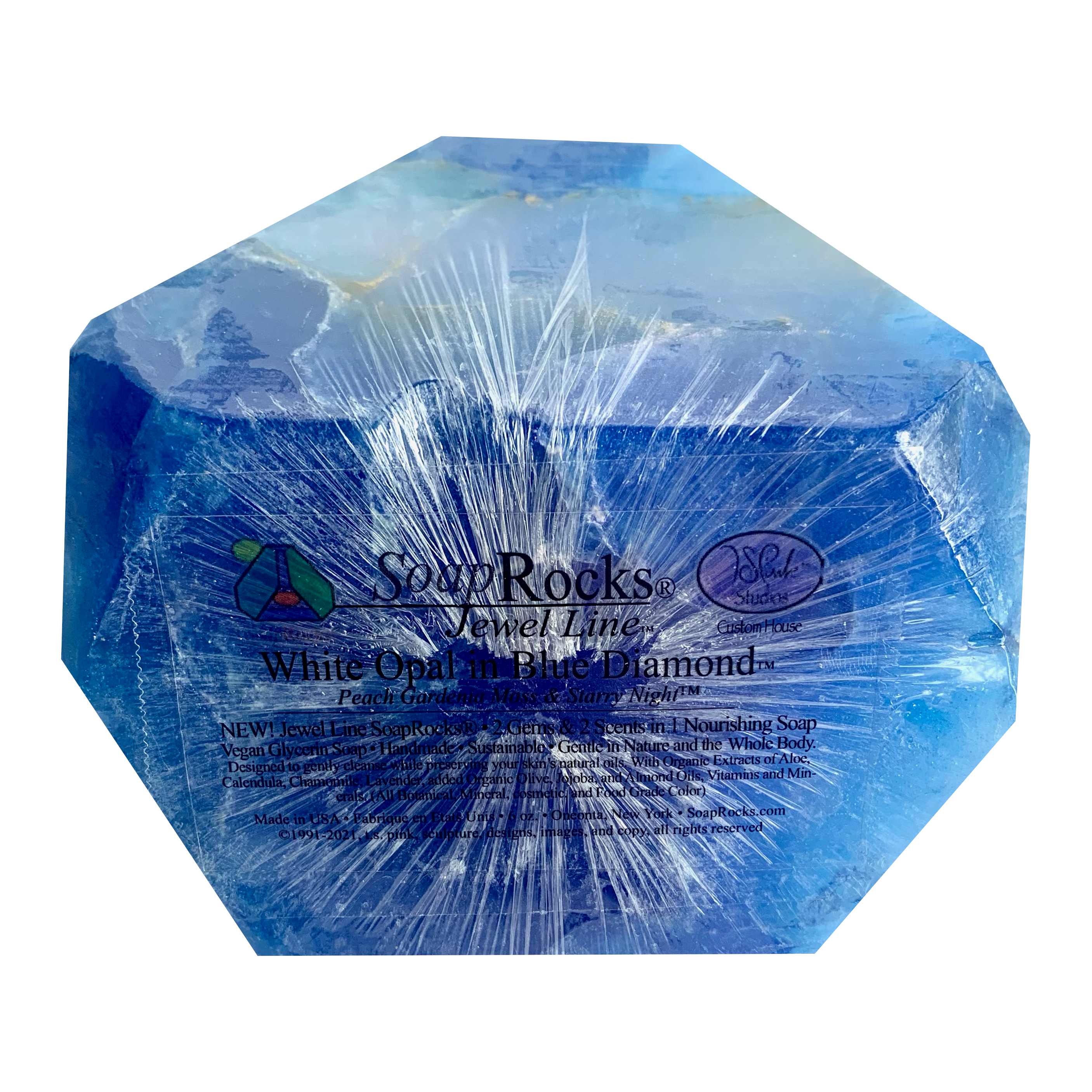 T.S. Pink SoapRocks 6 oz Jewel Collection White Opal in Blue Diamond-T.S. Pink SoapRocks-Oak Manor Fragrances