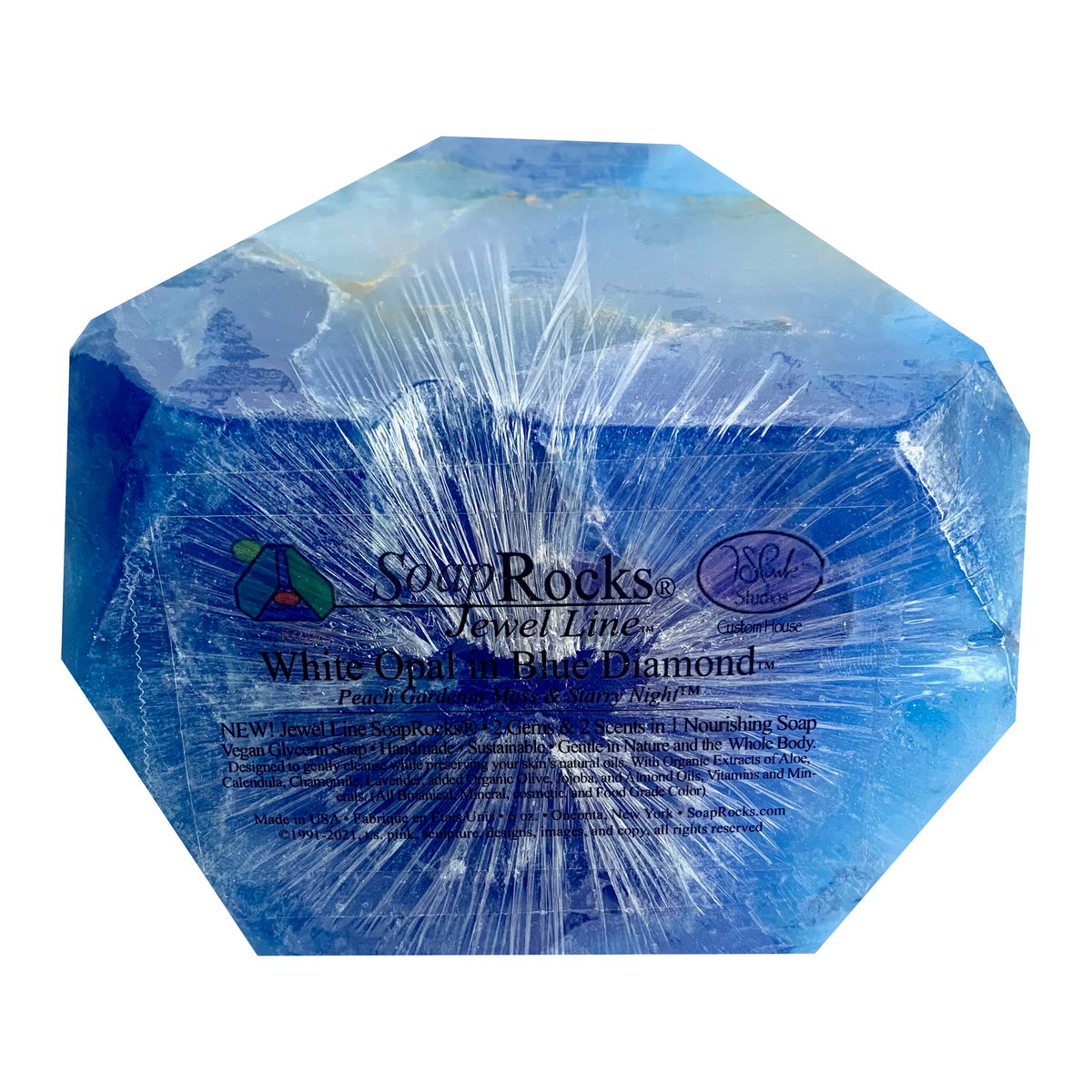 T.S. Pink SoapRocks Jewel Collection - White Opal in Blue Diamond-T.S. Pink SoapRocks-Oak Manor Fragrances