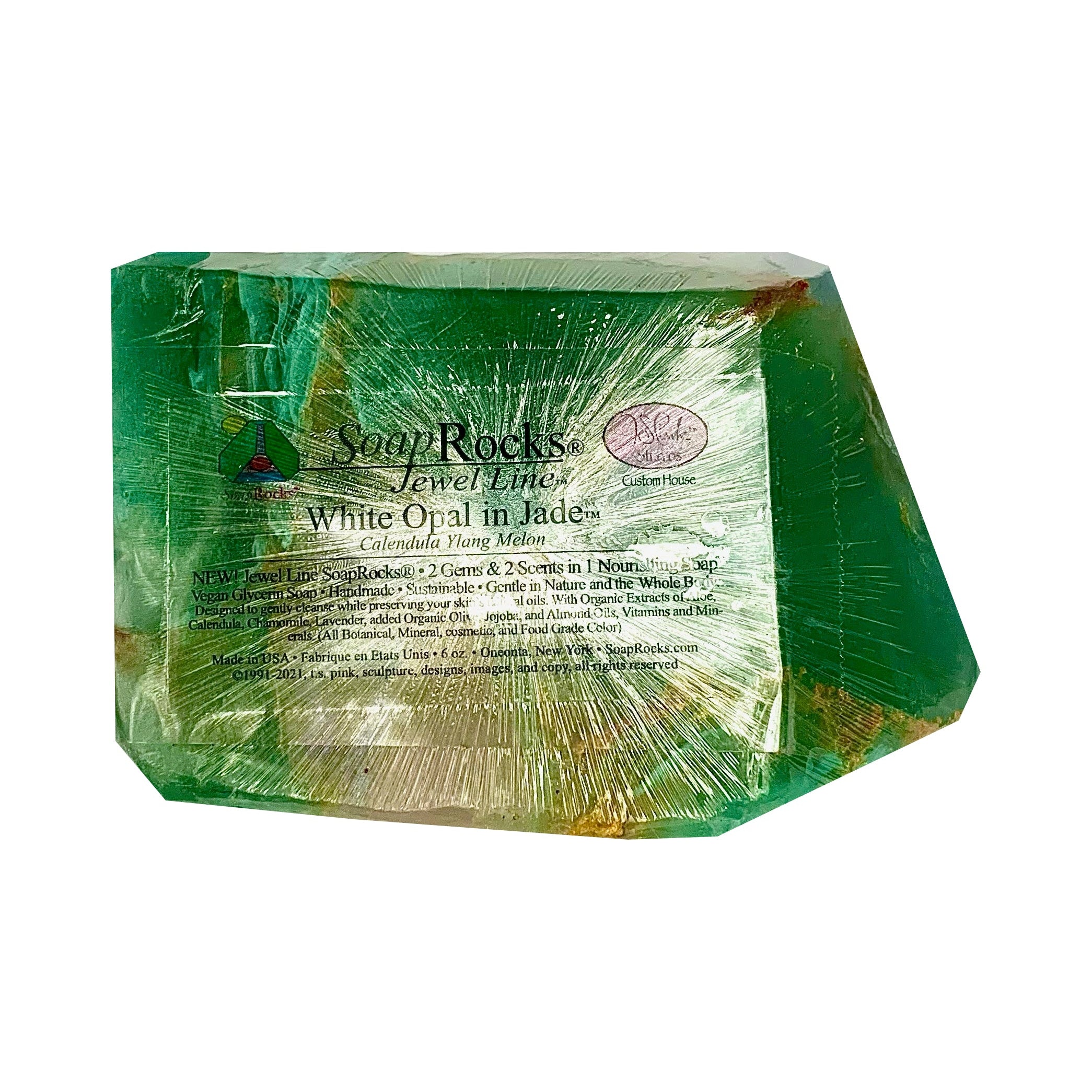 T.S. Pink SoapRocks 6 oz Jewel Collection White Opal In Jade-T.S. Pink SoapRocks-Oak Manor Fragrances