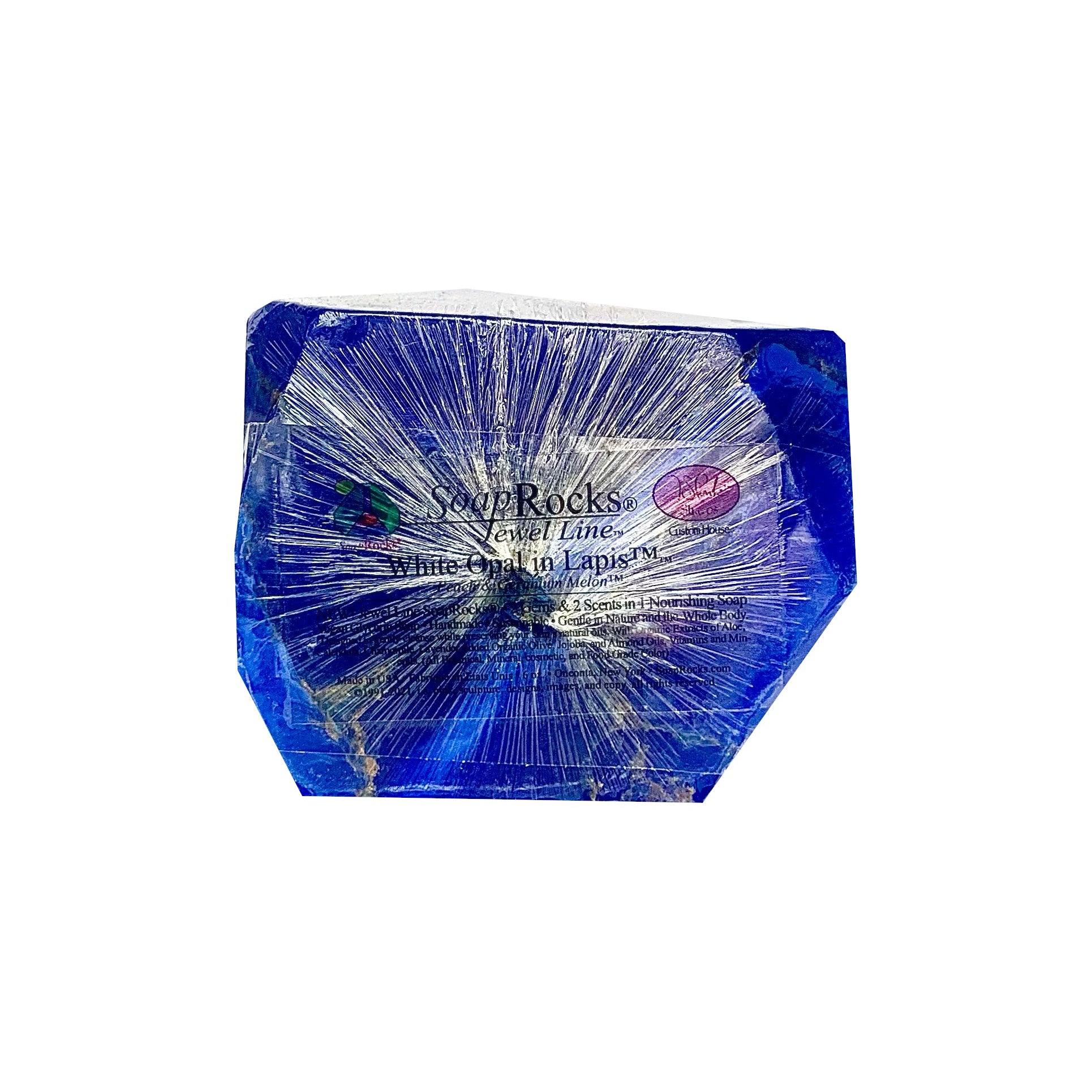 T.S. Pink SoapRocks 6 oz Jewel Collection White Opal In Lapis-T.S. Pink SoapRocks-Oak Manor Fragrances