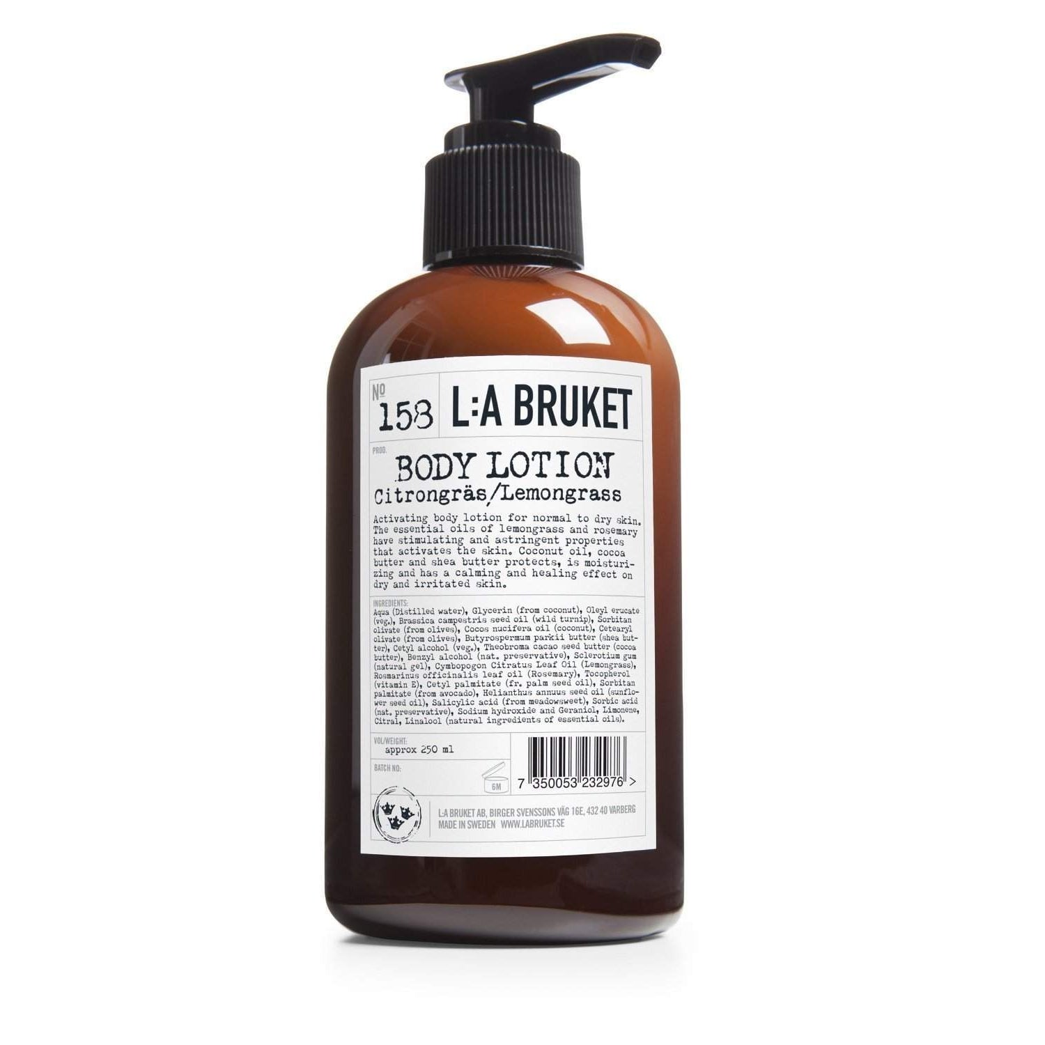L:A Bruket No. 158 Lemongrass Body Lotion 240 ml-L:A Bruket-Oak Manor Fragrances