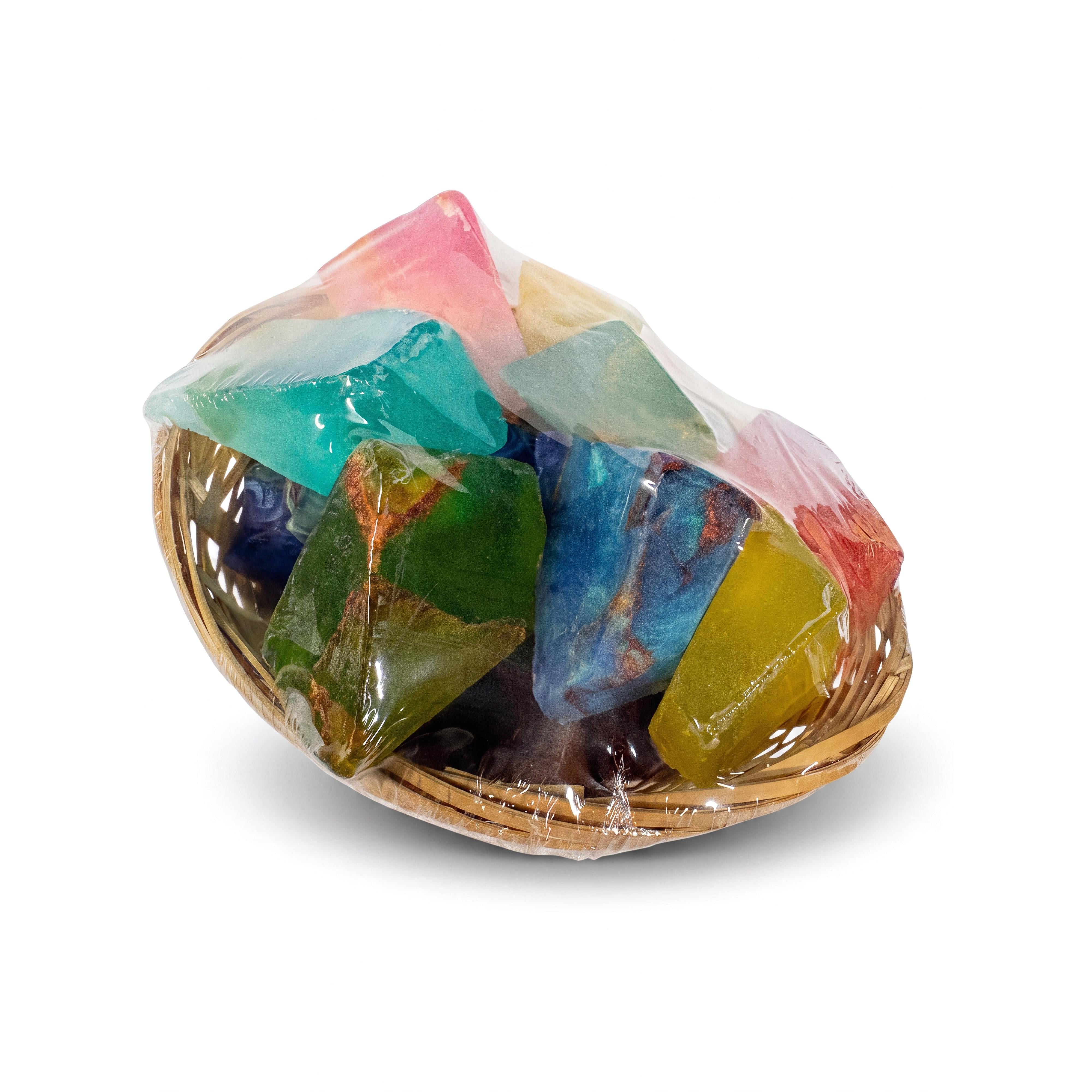 T.S. Pink SoapRocks Basket - O - Gems Jewel Soaps Gift Set-T.S. Pink SoapRocks-Oak Manor Fragrances