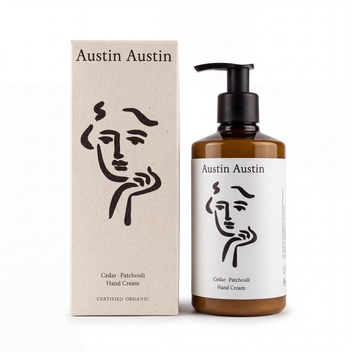 Austin Austin Organic Cedar and Patchouli Hand Cream 300 ml-Austin Austin-Oak Manor Fragrances