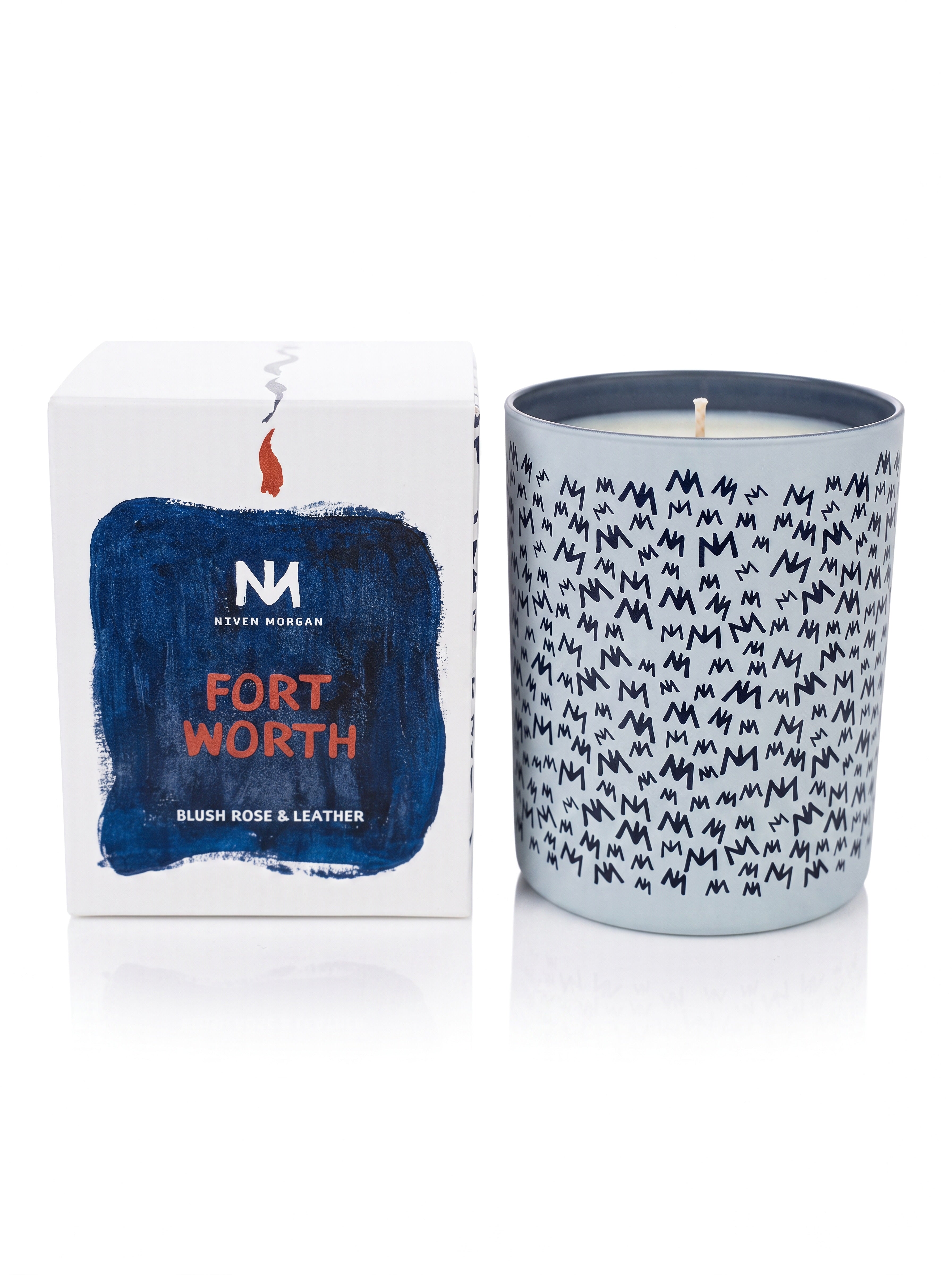 Niven Morgan Fort Worth Blush Rose and Leather Candle 11 oz
