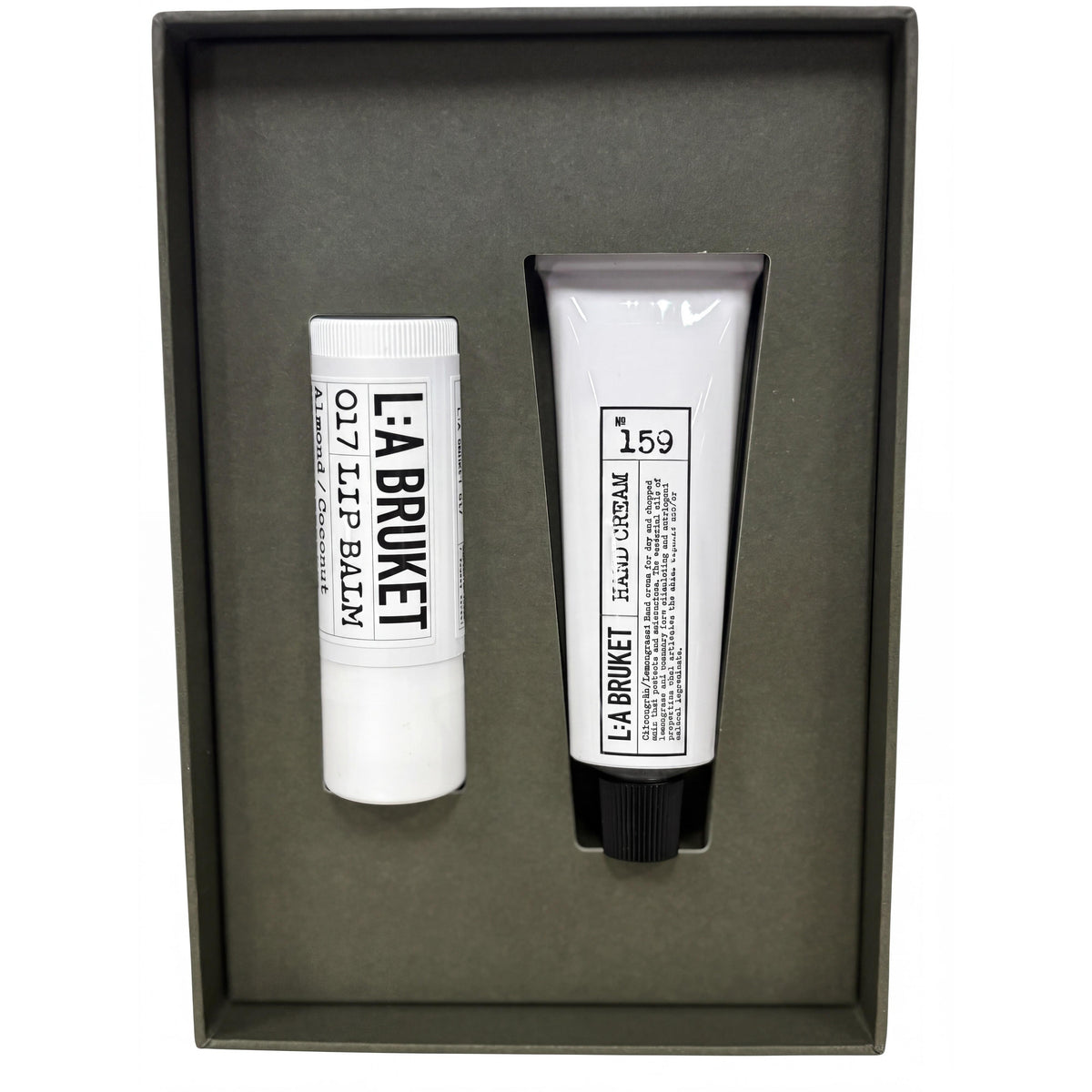 L:A Bruket Snowball Fun Winter Kit - No. 017 Almond Coconut 14 g Lip Balm, No. 159 Lemongrass Hand Cream 30 ml-L:A Bruket-Oak Manor Fragrances