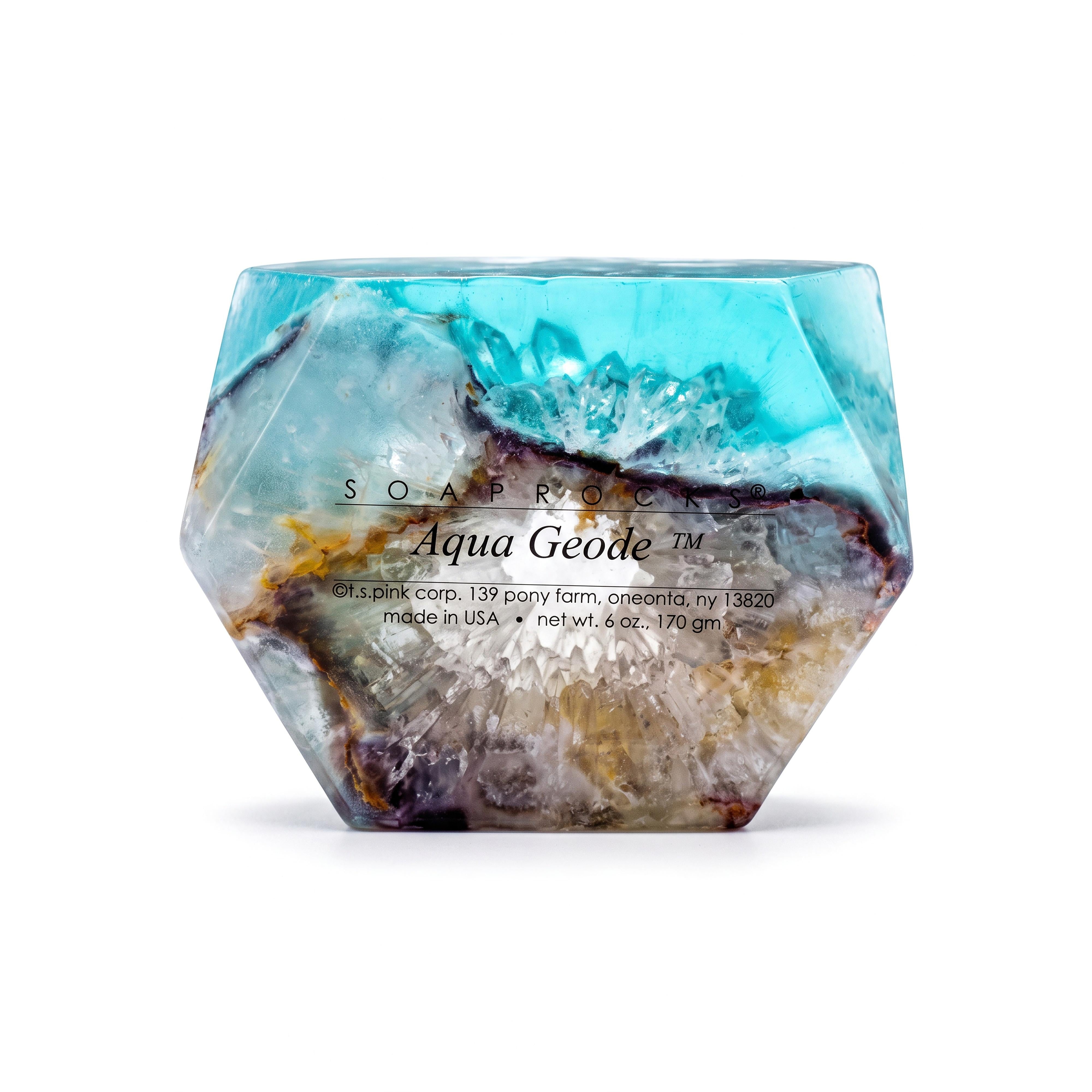 T.S. Pink SoapRocks 6 oz Aqua Geode-T.S. Pink SoapRocks-Oak Manor Fragrances