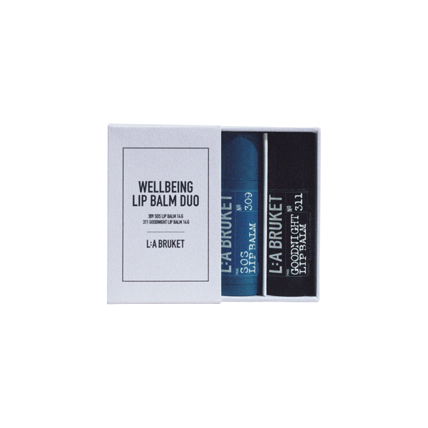 L:A Bruket Wellbeing Lip Blam Duo (SOS and Goodnight Lip Balms)-L:A Bruket-Oak Manor Fragrances