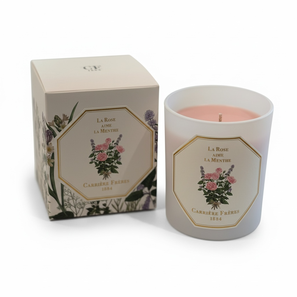 Carriere Freres La Rose aime la Menthe (Rose Mint) Candle 185 g-Carriere Freres-Oak Manor Fragrances