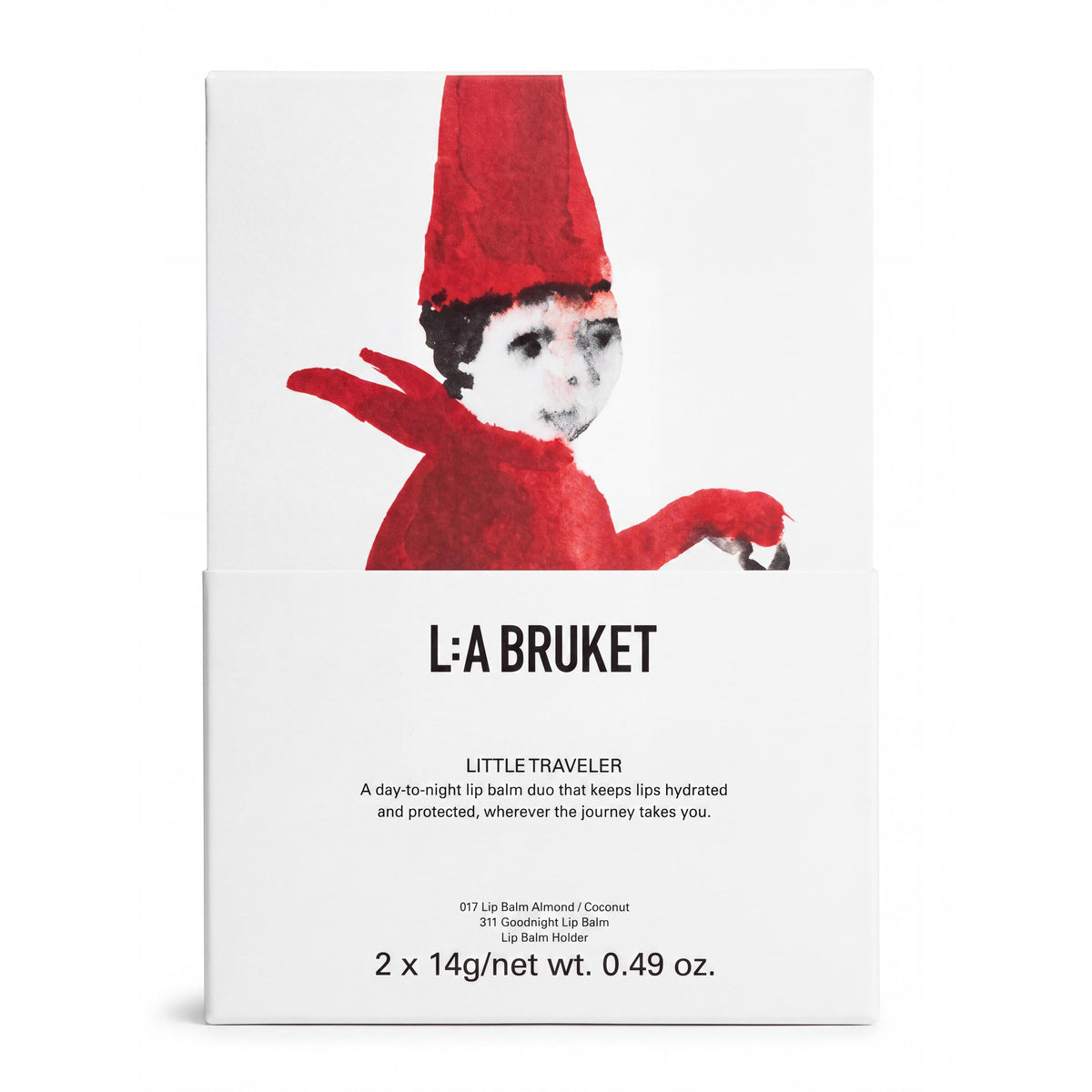 L:A Bruket Little Traveler Winter Kit - No. 017 Almond Coconut 14 g Lip Balm, No. 311 Goodnight 14 g Lip Balm, Lip Balm Holder-L:A Bruket-Oak Manor Fragrances