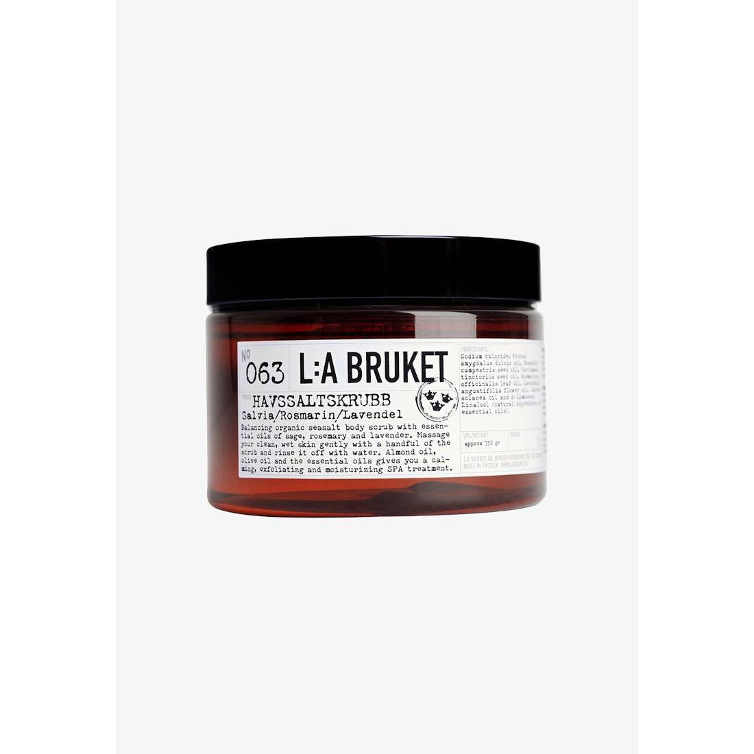 L:A Bruket No. 63 Sage Rosemary Lavender Sea Salt Scrub 420 g-L:A Bruket-Oak Manor Fragrances