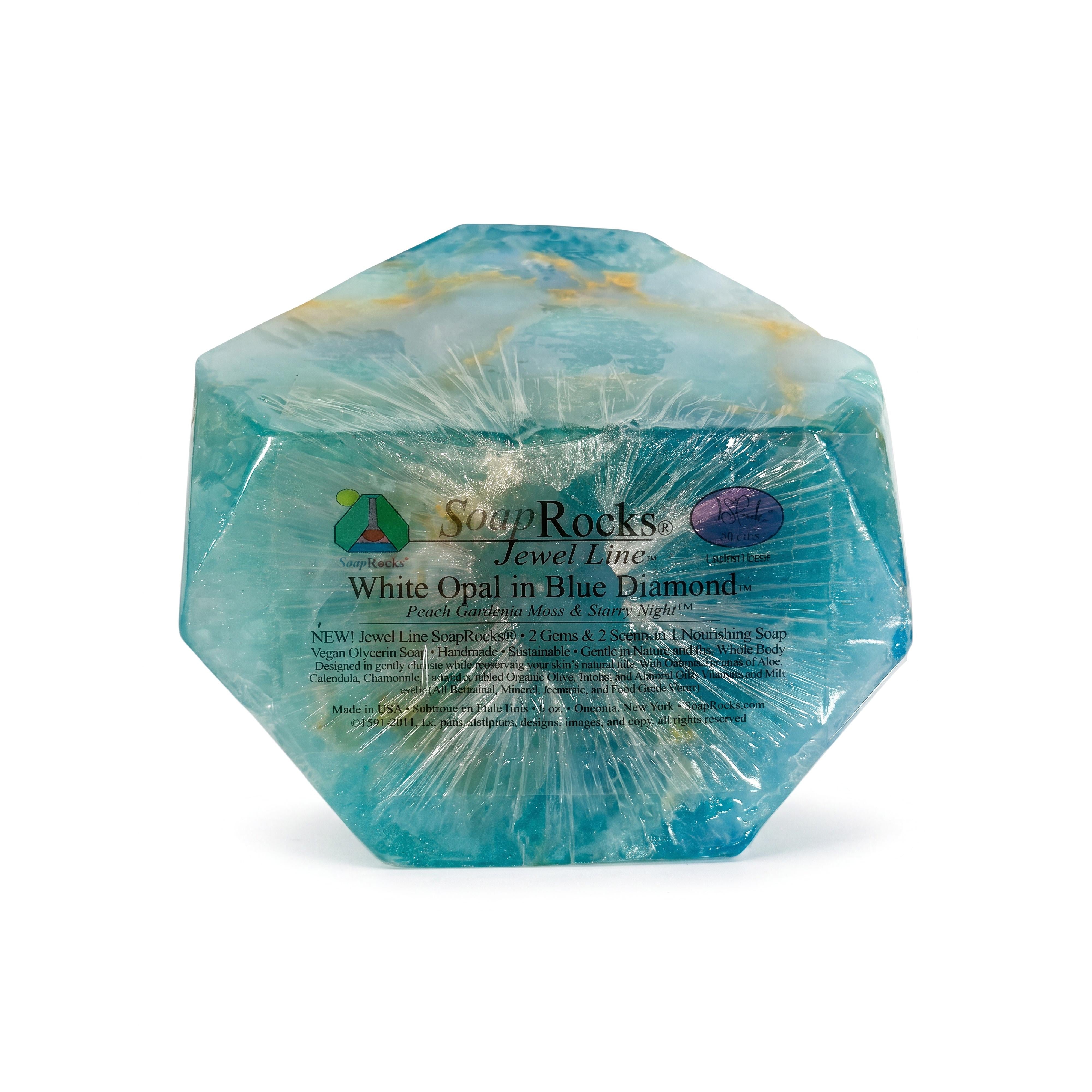 T.S. Pink SoapRocks 6 oz Jewel Collection White Opal in Blue Diamond-T.S. Pink SoapRocks-Oak Manor Fragrances