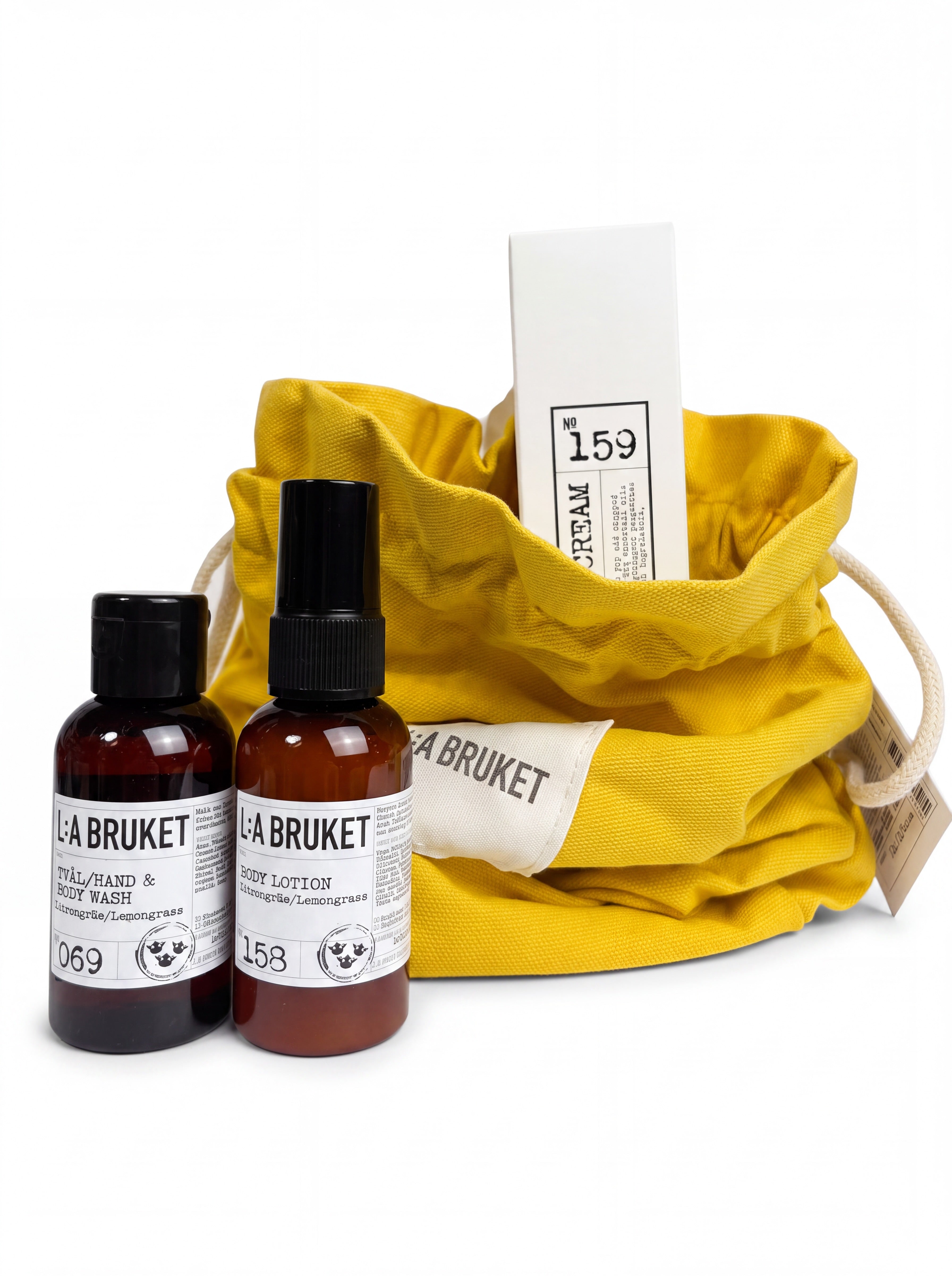 L:A Bruket Bright Summer Discovery Set - Lemongrass 55 ml Body Wash & Lotion, 70 ml Hand Cream