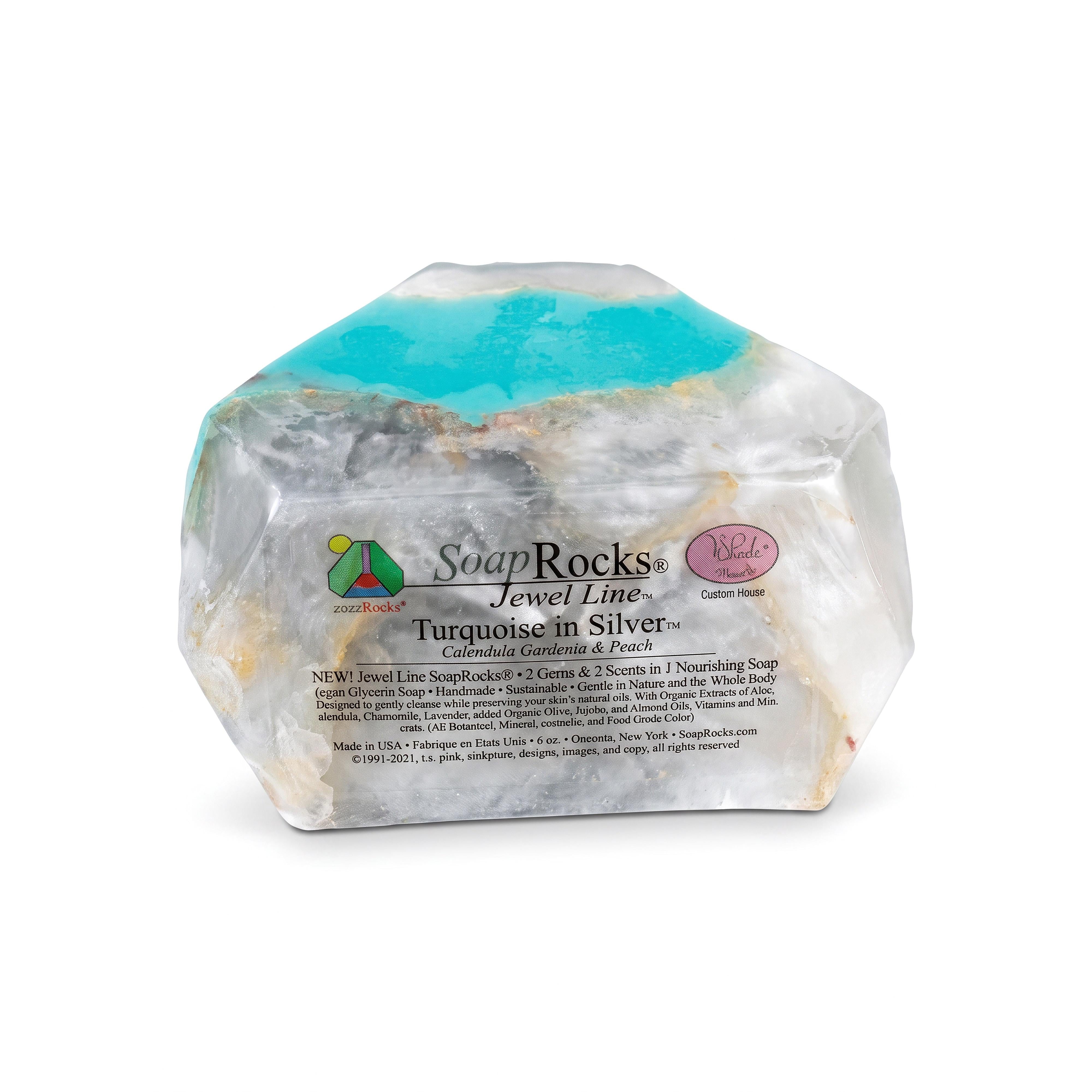T.S. Pink SoapRocks 6 oz Jewel Collection Turquoise in Silver-T.S. Pink SoapRocks-Oak Manor Fragrances