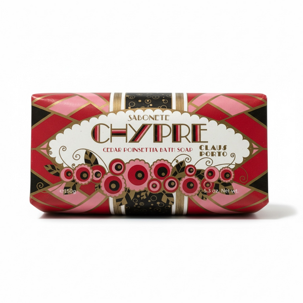 Claus Porto Chypre Cedar Poinsettia Soap Bar 150 g (5.3 oz)-Claus Porto-Oak Manor Fragrances