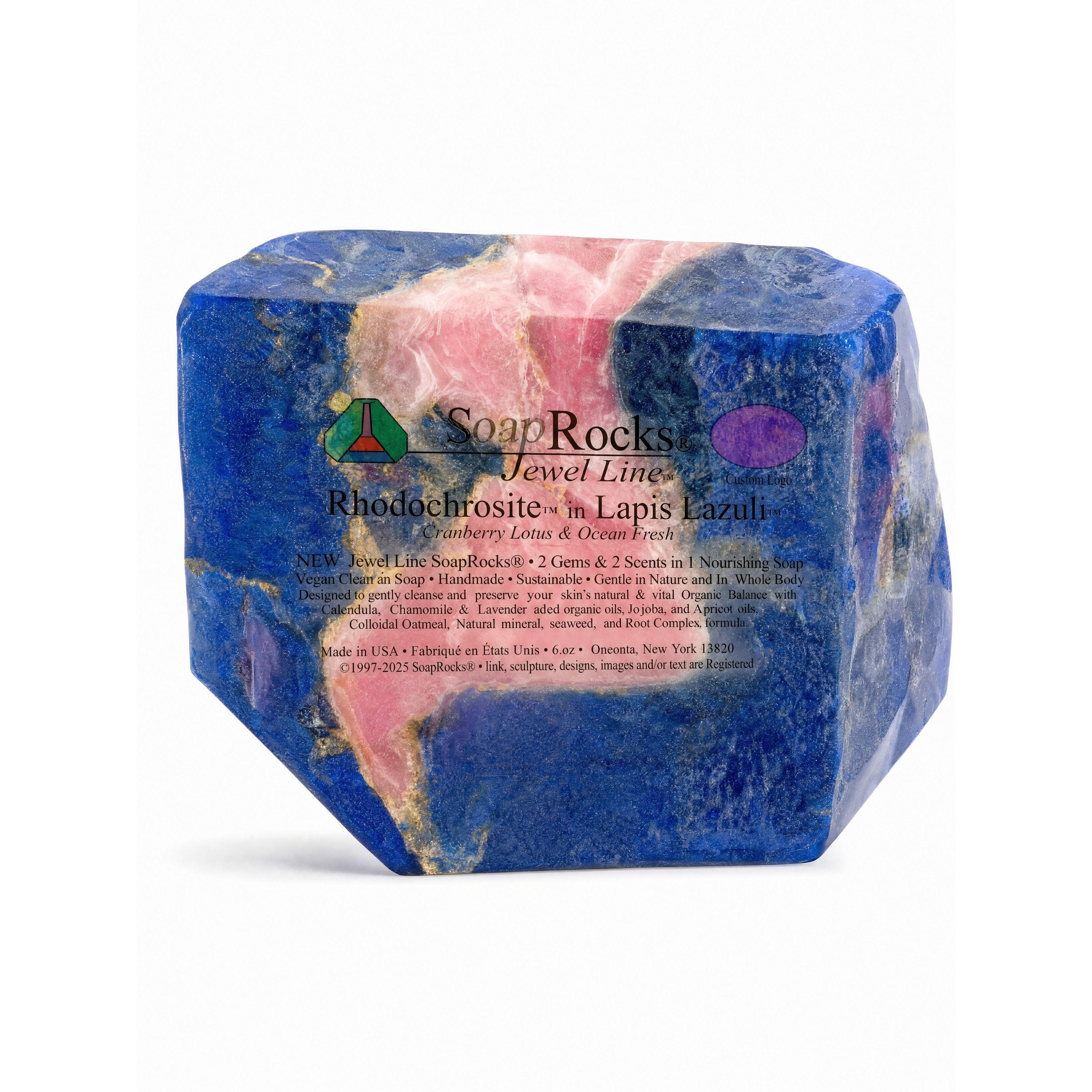T.S. Pink SoapRocks 6 oz Jewel Collection Rhodochrosite in Lapis Lazuli-T.S. Pink SoapRocks-Oak Manor Fragrances
