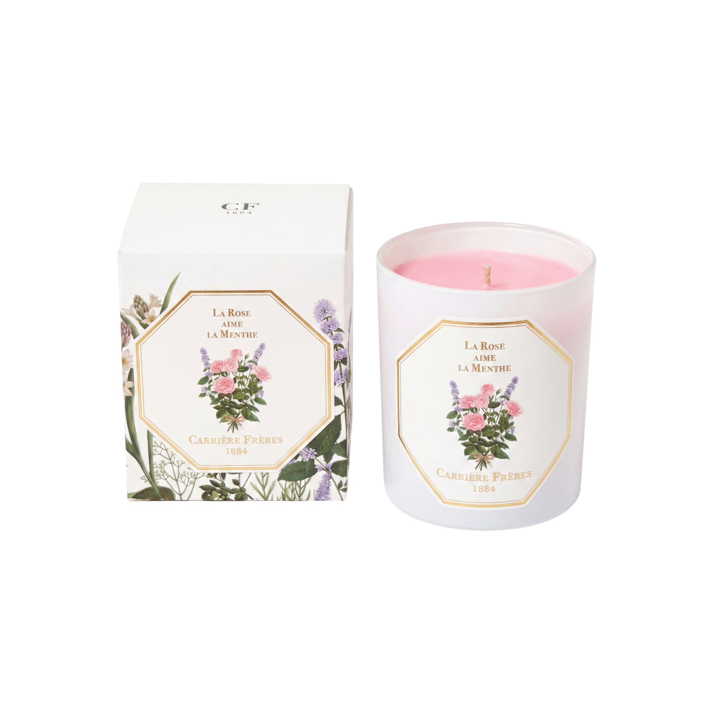 Carriere Freres La Rose aime la Menthe (Rose Mint) Candle 185 g-Carriere Freres-Oak Manor Fragrances