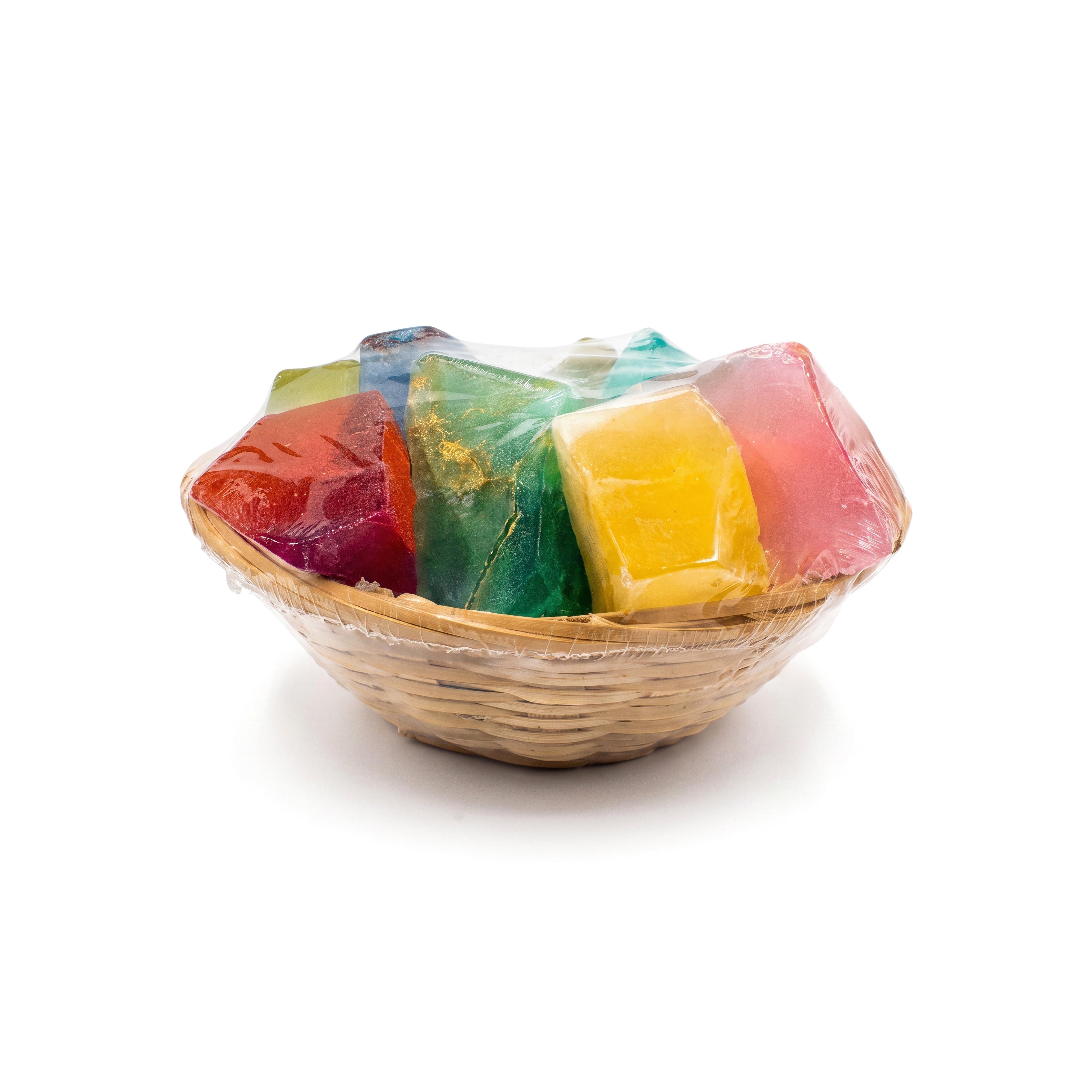 T.S. Pink SoapRocks Basket - O - Gems Jewel Soaps Gift Set-T.S. Pink SoapRocks-Oak Manor Fragrances