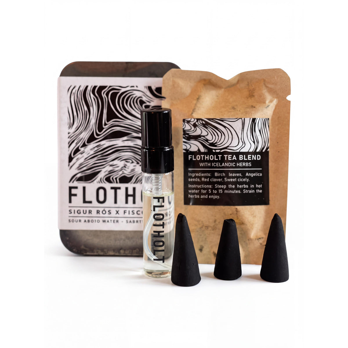 Fischersund Flotholt Scent Survival Kit - 5 ml Eau de Parfum, Icelandic Tea, 3 Fragrance Cones-Fischersund-Oak Manor Fragrances