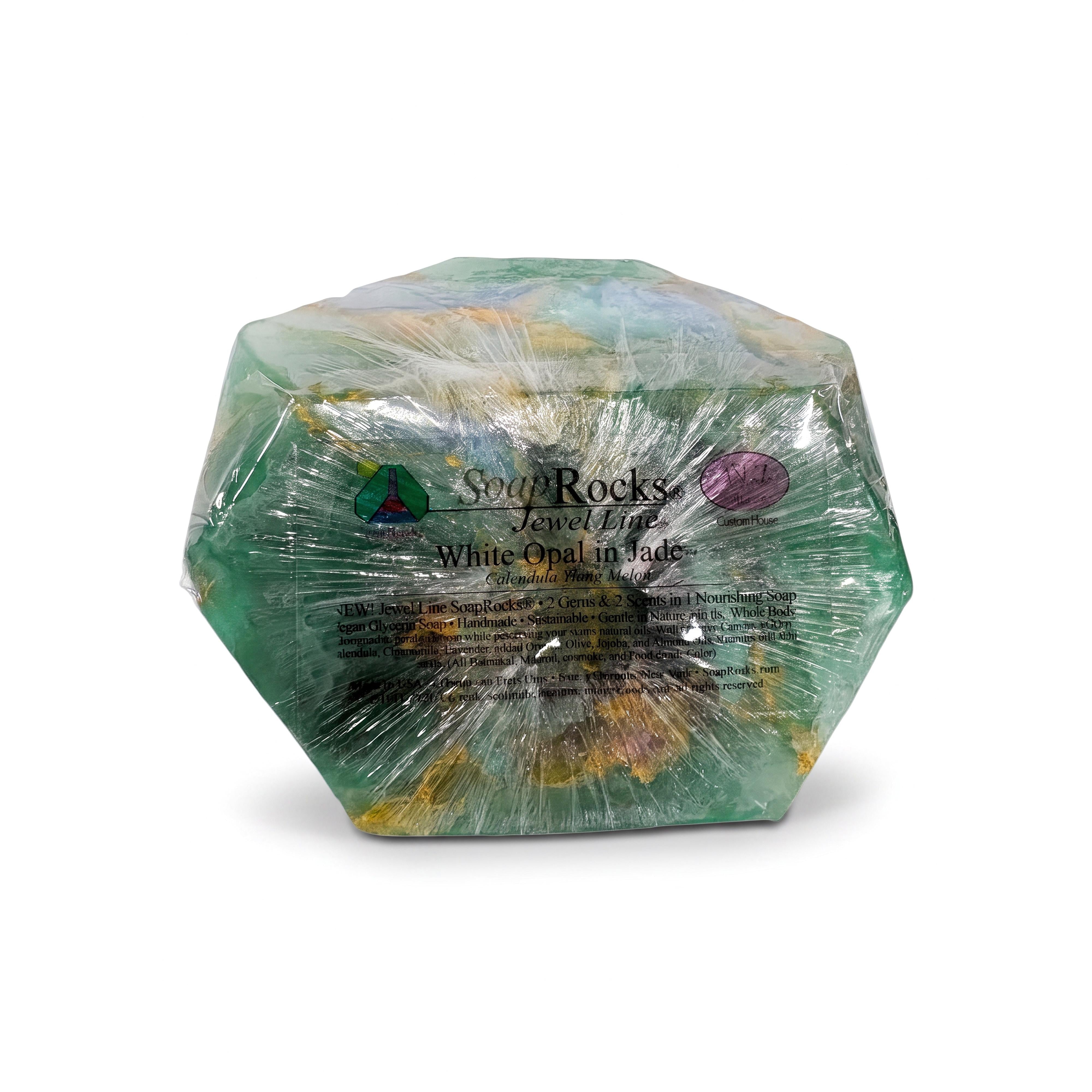 T.S. Pink SoapRocks 6 oz Jewel Collection White Opal In Jade-T.S. Pink SoapRocks-Oak Manor Fragrances