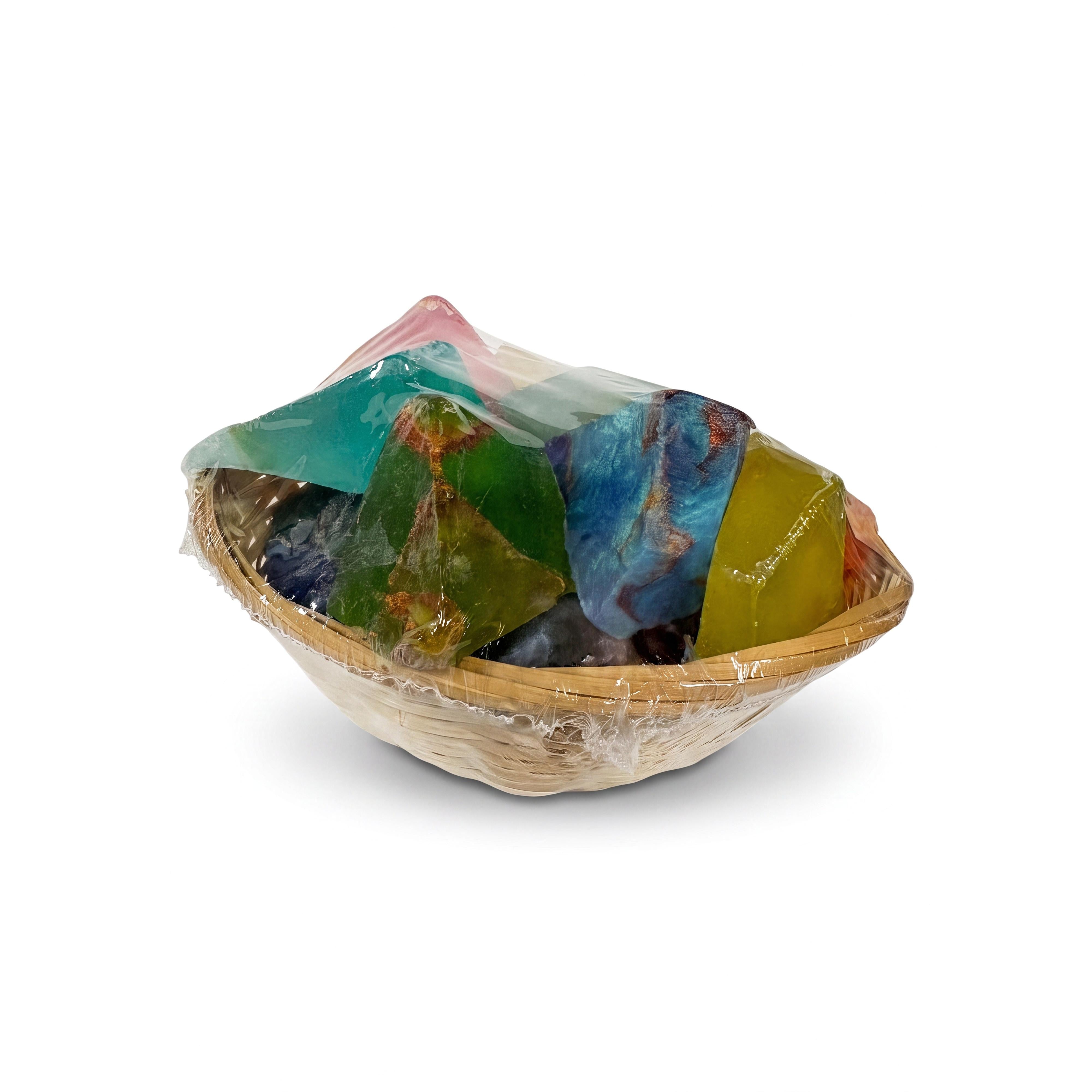 T.S. Pink SoapRocks Basket - O - Gems Jewel Soaps Gift Set-T.S. Pink SoapRocks-Oak Manor Fragrances