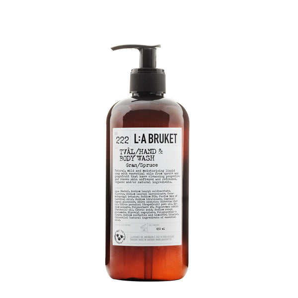 L:A Bruket No. 222 Spruce Hand and Body Wash 240 or 450 ml-L:A Bruket-Oak Manor Fragrances