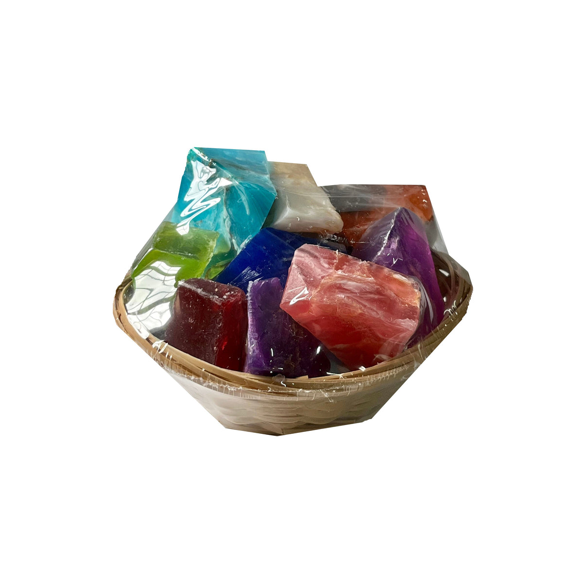 T.S. Pink SoapRocks Basket - O - Gems Jewel Soaps Gift Set-T.S. Pink SoapRocks-Oak Manor Fragrances