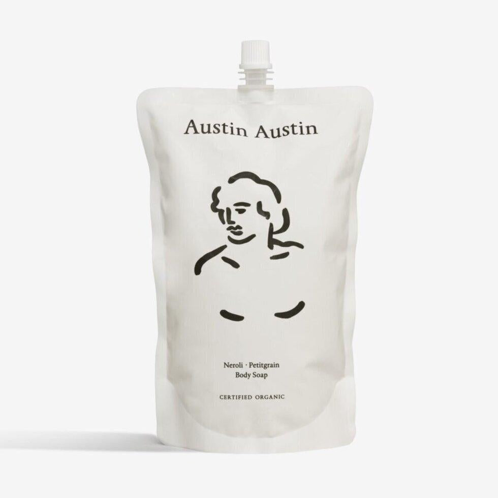 Austin Austin Organic Neroli and Petitgrain Body Soap Refill 600 ml-Austin Austin-Oak Manor Fragrances