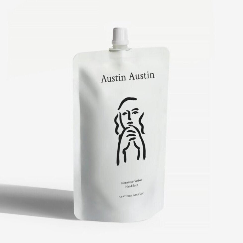 Austin Austin Organic Palmarosa and Vetiver Hand Soap Refill 600 ml-Austin Austin-Oak Manor Fragrances