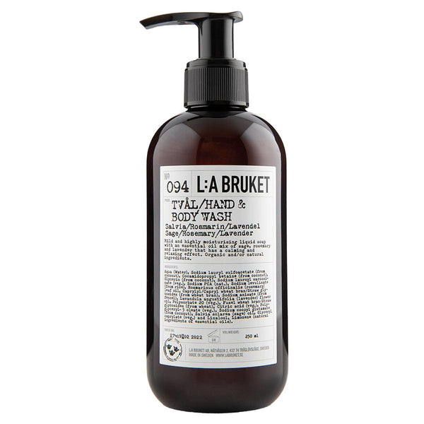 L:A Bruket No. 094 Sage Rosemary Lavender Hand and Body Wash 240 or 450 ml-L:A Bruket-Oak Manor Fragrances