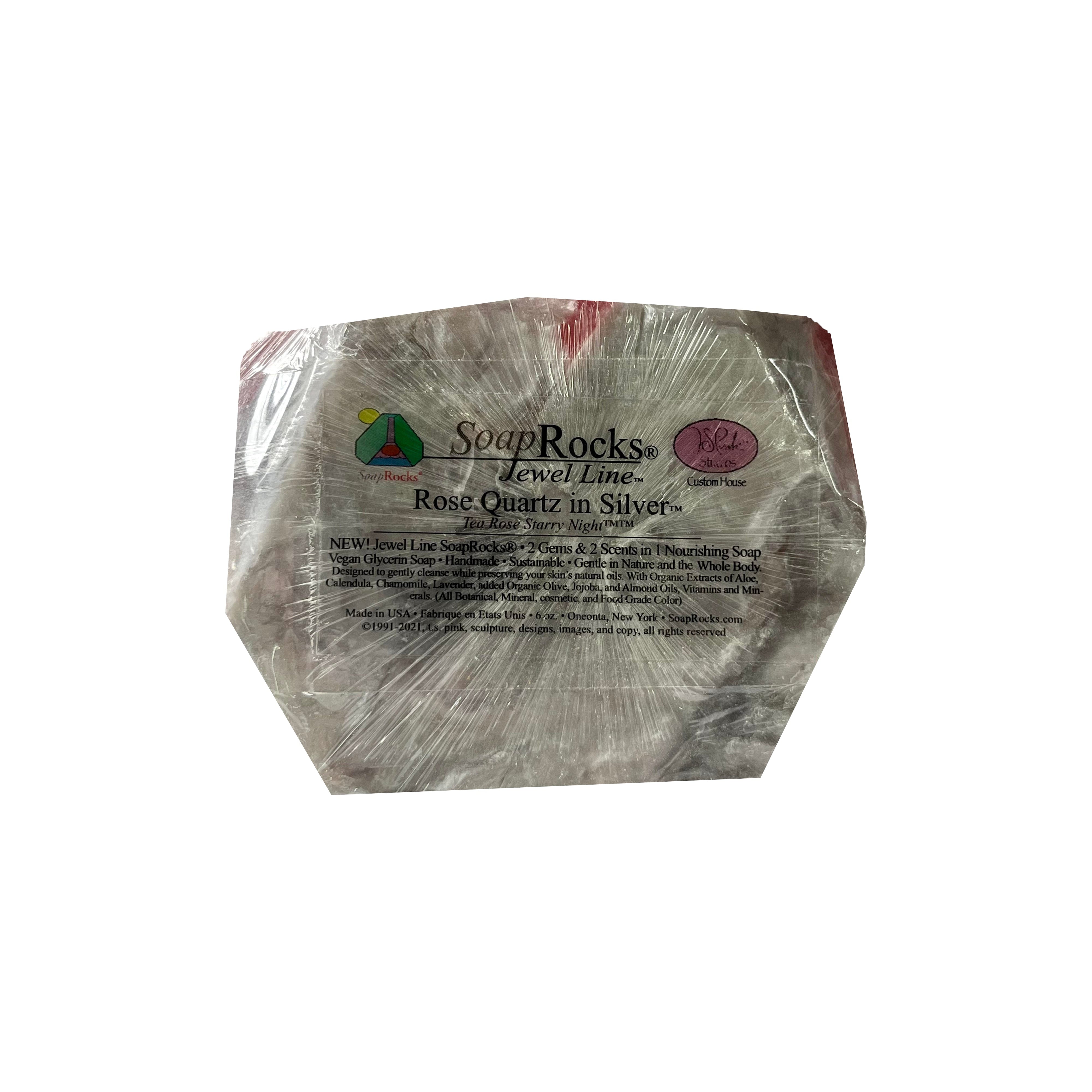 T.S. Pink SoapRocks 6 oz Jewel Collection Rose Quartz in Silver-T.S. Pink SoapRocks-Oak Manor Fragrances