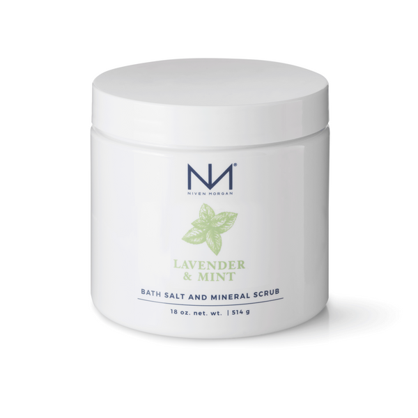 Niven Morgan Lavender Mint Bath Salt and Mineral Scrub 18 oz-Niven Morgan-Oak Manor Fragrances