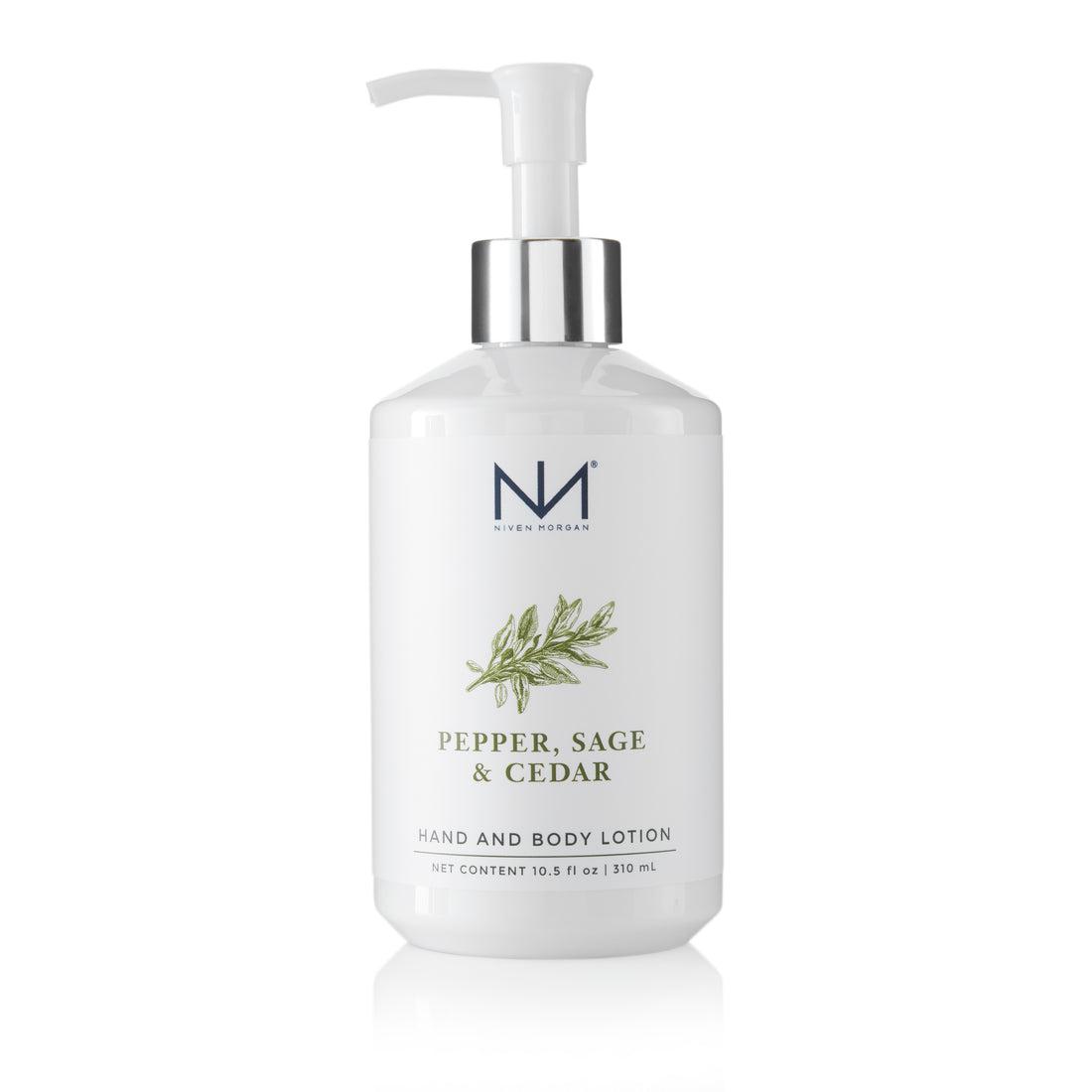 Niven Morgan Pepper Sage and Cedar Hand Lotion-Niven Morgan-Oak Manor Fragrances
