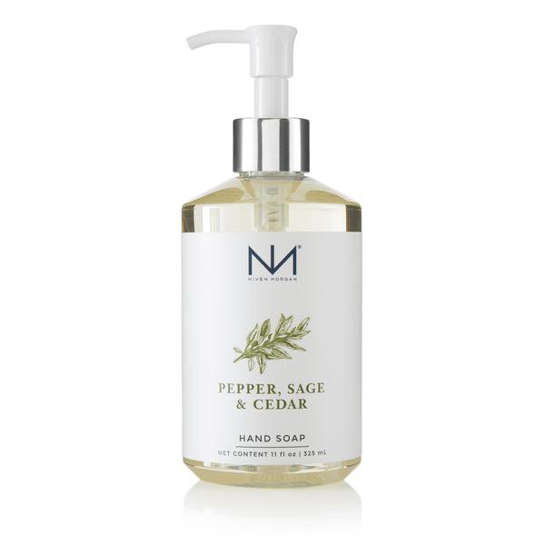 Niven Morgan Pepper Sage and Cedar Hand Soap 11 oz-Niven Morgan-Oak Manor Fragrances