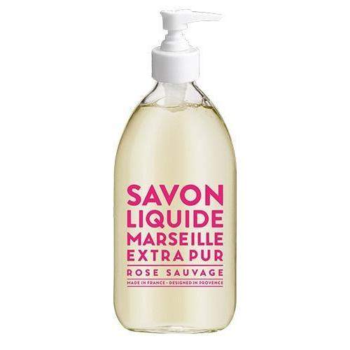 Compagnie de Provence Wild Rose Liquid Marseille Soap 16.9 oz Glass Bottle-Compagnie de Provence Savon de Marseille-Oak Manor Fragrances
