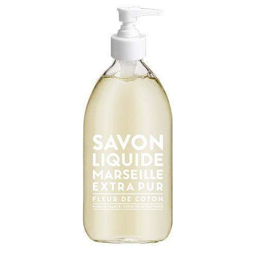 Compagnie de Provence Cotton Flower Liquid Marseille Soap 16.9 oz Glass Bottle-Compagnie de Provence Savon de Marseille-Oak Manor Fragrances