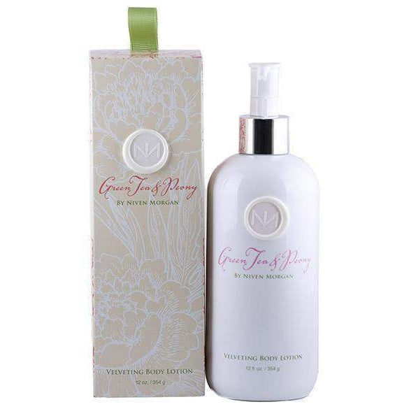 Niven Morgan Green Tea and Peony Velveting Body Lotion 12 oz-Niven Morgan-Oak Manor Fragrances