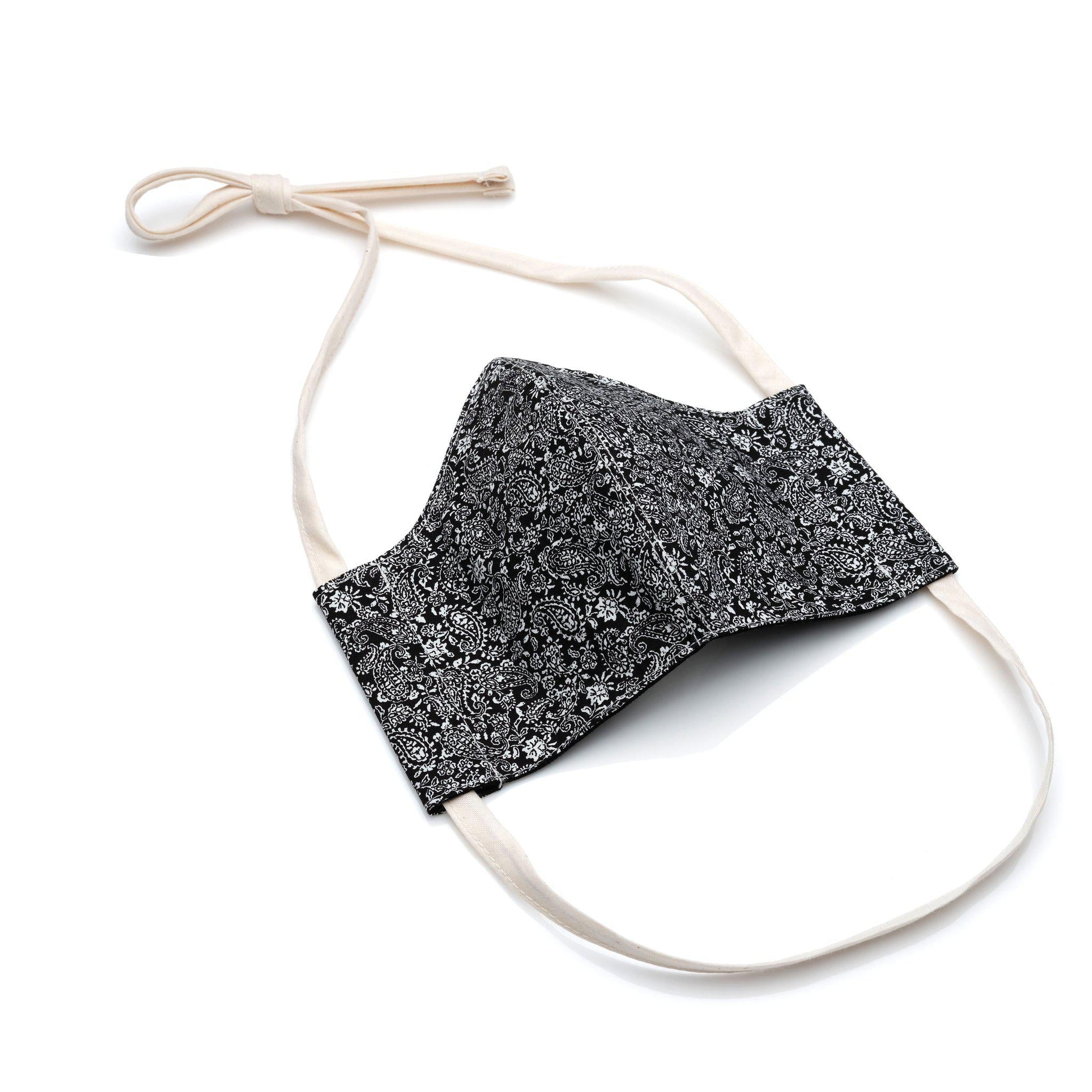 Elizabeth W Face Mask Black Paisely-Elizabeth W-Oak Manor Fragrances